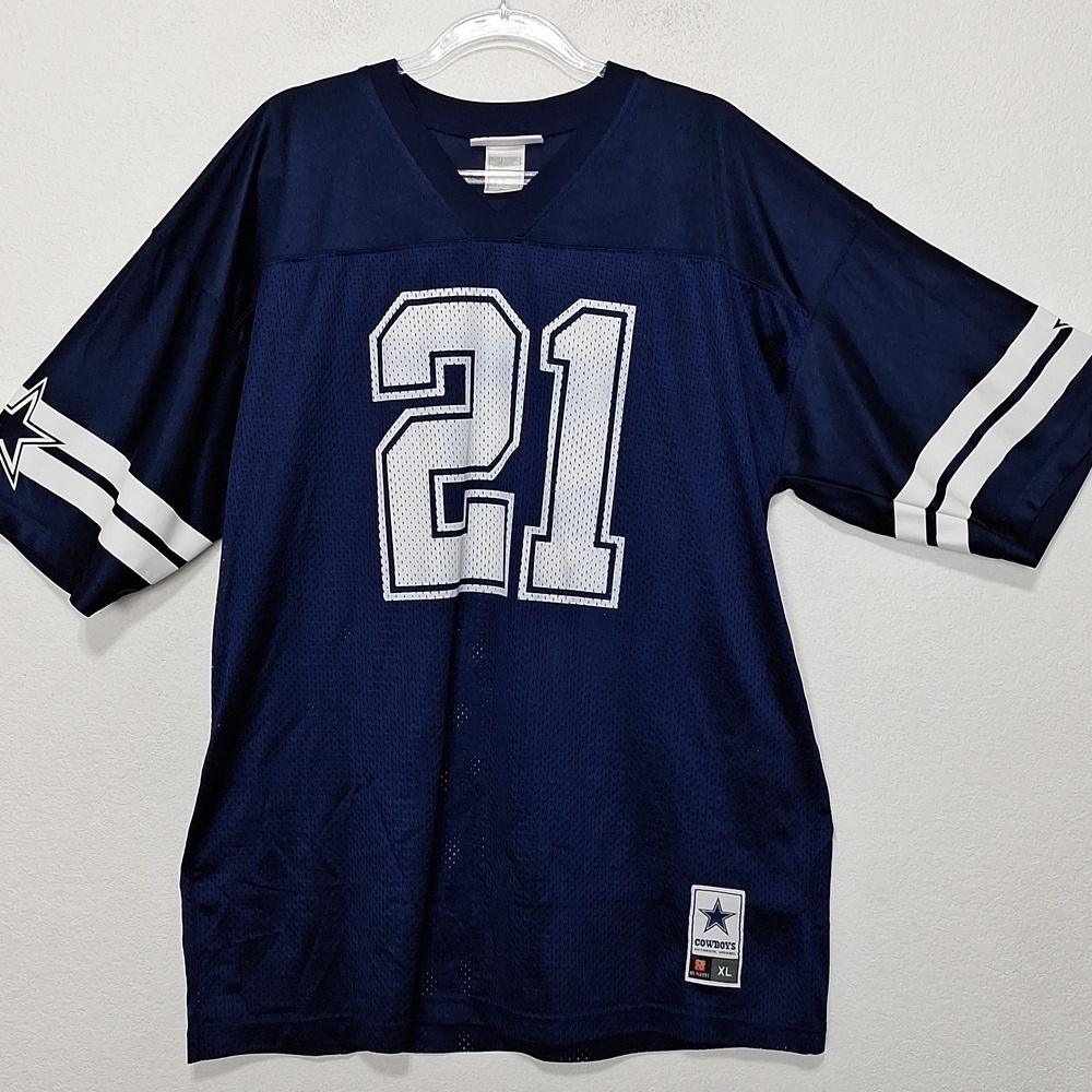 Dallas Cowboys Men's NFL Ezekiel Elliott 21 Blue White Football Jersey Size XL